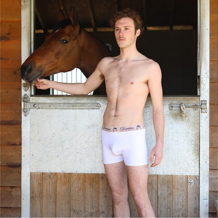 2022 Derriere Equestrian Mens Performance Seamless Shorty Underwear DEPSSM14 - White
